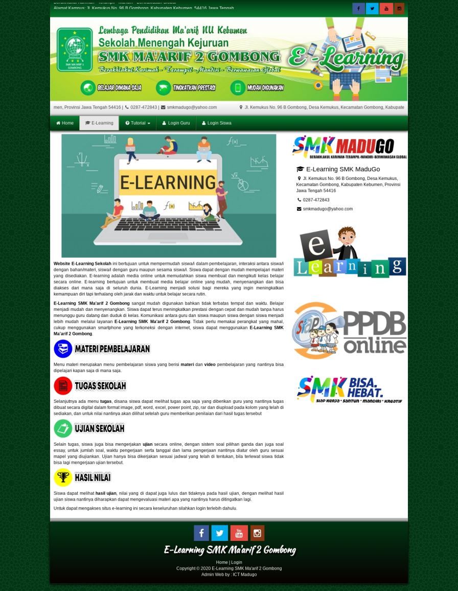 Halaman Depan e-Learning