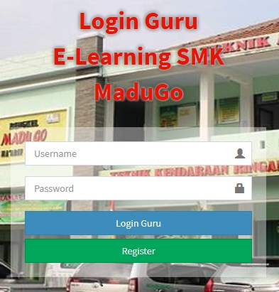 Halaman Login Guru e-Learning