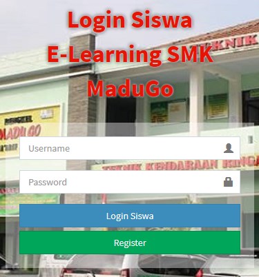 Halaman Login Siswa e-Learning